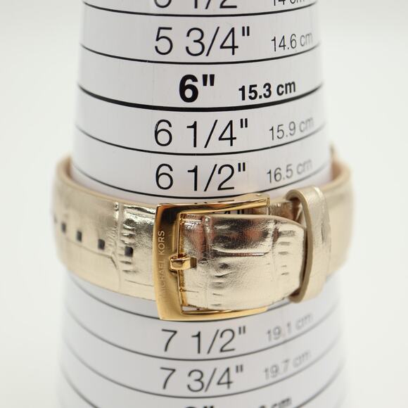 Michael Kors Maren Chronograph Gold Tone 40mm Watch Leather MK7509 w New Battery main image 11